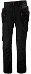 Pantalones de trabajo para Mujer, cintura 35plg, pierna 32.5plg, Negro, Duradero, Algodón, poliéster Luna 35plg 88cm