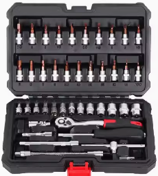 Maletín de herramientas de carraca 1/4" - 46 Piezas